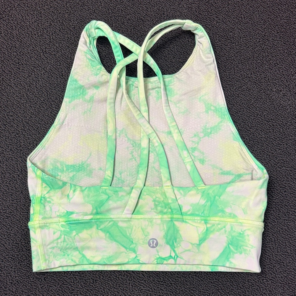 lululemon athletica Tie-Dye Light Green Strappy Sports Bra